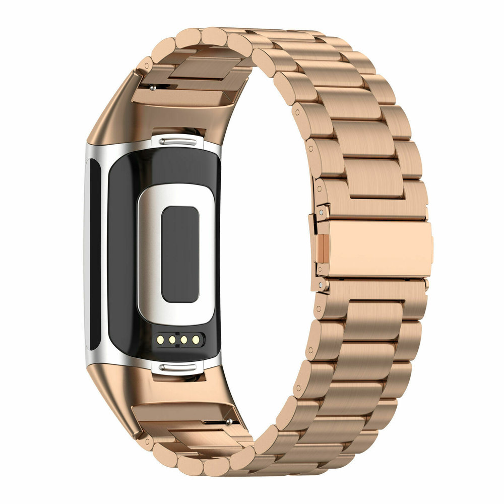 Strap-it Strap-it Bracelet acier Fitbit Charge 5 (or rose)