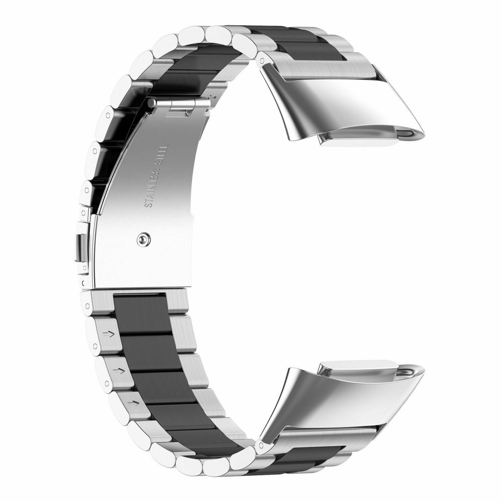 Strap-it Strap-it Bracelet acier Fitbit Charge 5 (argent/noir)