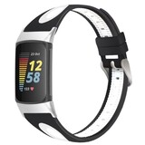 Strap-it Bracelet à boucle sport Fitbit Charge 5 (noir/blanc)