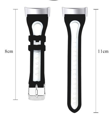 Strap-it Strap-it Bracelet à boucle sport Fitbit Charge 5 (noir/blanc)