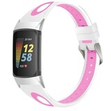 Strap-it Bracelet sport á boucle Fitbit Charge 5 (blanc/rose)