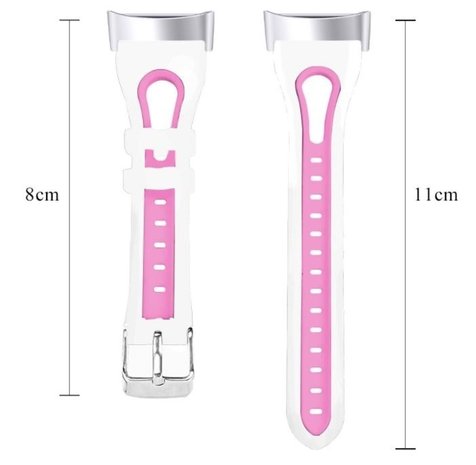 Strap-it Strap-it Bracelet à boucle sport Fitbit Charge 5 (blanc/rose)