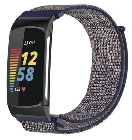 Strap-it Strap-it Bracelet nylon Fitbit Charge 5 (bleu)