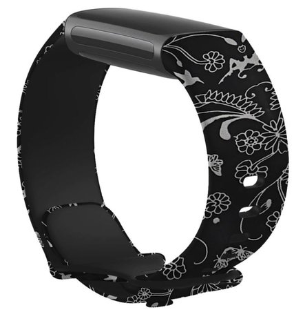 Strap-it Strap-it Bracelet Black Floral Fitbit Charge 5