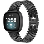 Strap-it Strap-it Bracelet acier poisson Fitbit Versa 3 (noir)