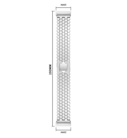 Strap-it Strap-it Bracelet acier poisson Fitbit Versa 3 (argent)