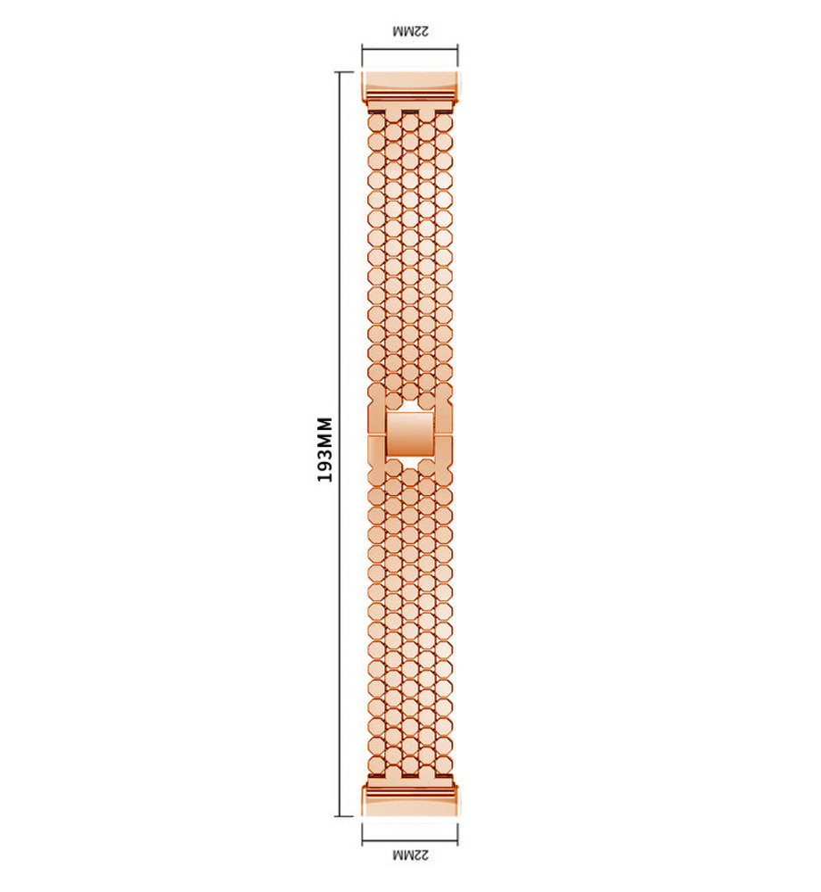 Strap-it Strap-it Bracelet acier poisson Fitbit Versa 3 (or rose)