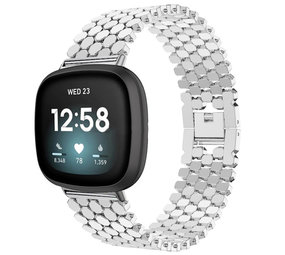 Strap-it Bracelet acier poisson Fitbit Sense (argent)