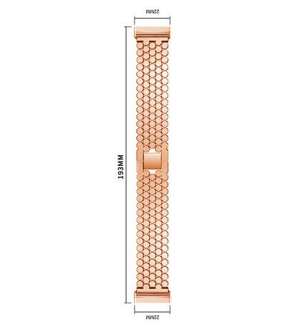 Strap-it Strap-it Bracelet acier poisson Fitbit Sense (or rose)