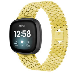 Strap-it Bracelet acier poisson Fitbit Sense (or)