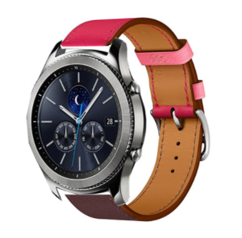 Strap-it Strap-it Bracelet cuir Samsung Gear S3 (rose vif/marron rouge)