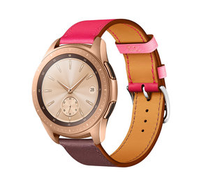 Strap-it Bracelet cuir Samsung Galaxy Watch 42mm (rose/marron rouge)