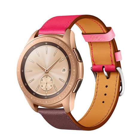Strap-it Strap-it Bracelet cuir Samsung Galaxy Watch 42mm (rose/marron rouge)