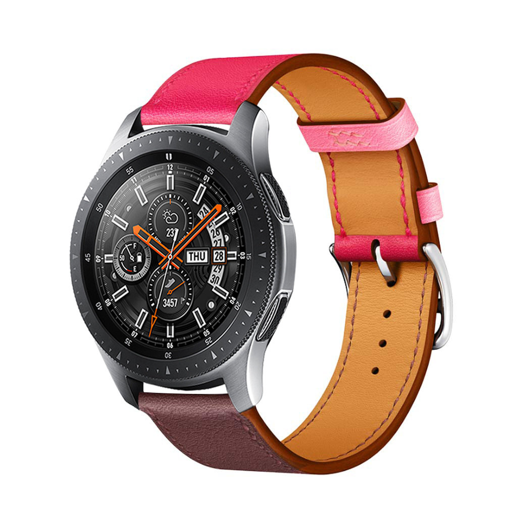 Strap-it Strap-it Bracelet cuir Samsung Galaxy Watch 46mm (rose/marron rouge) Strap-it Strap-it Bracelet cuir Samsung Galaxy Watch 46mm (rose/marron rouge)
