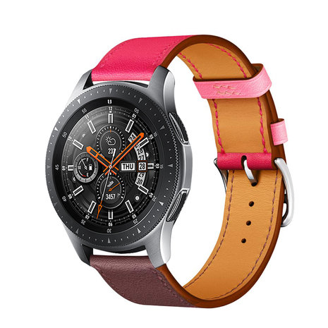 Strap-it Strap-it Bracelet cuir Samsung Galaxy Watch 46mm (rose/marron rouge) Strap-it Strap-it Bracelet cuir Samsung Galaxy Watch 46mm (rose/marron rouge)