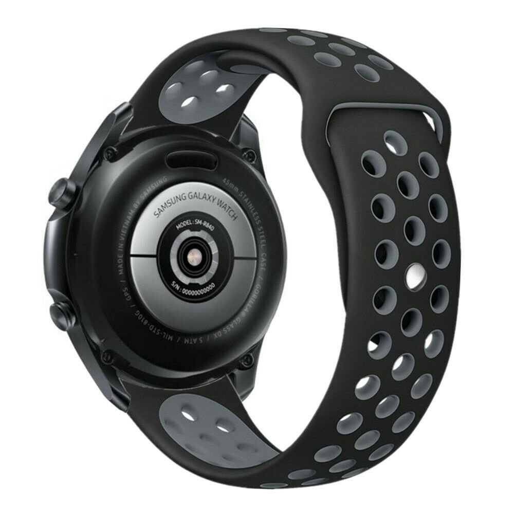 Strap-it Strap-it Bracelet sport Samsung Galaxy Watch 3 45mm (noir/gris) Strap-it Strap-it Bracelet sport Samsung Galaxy Watch 3 45mm (noir/gris)