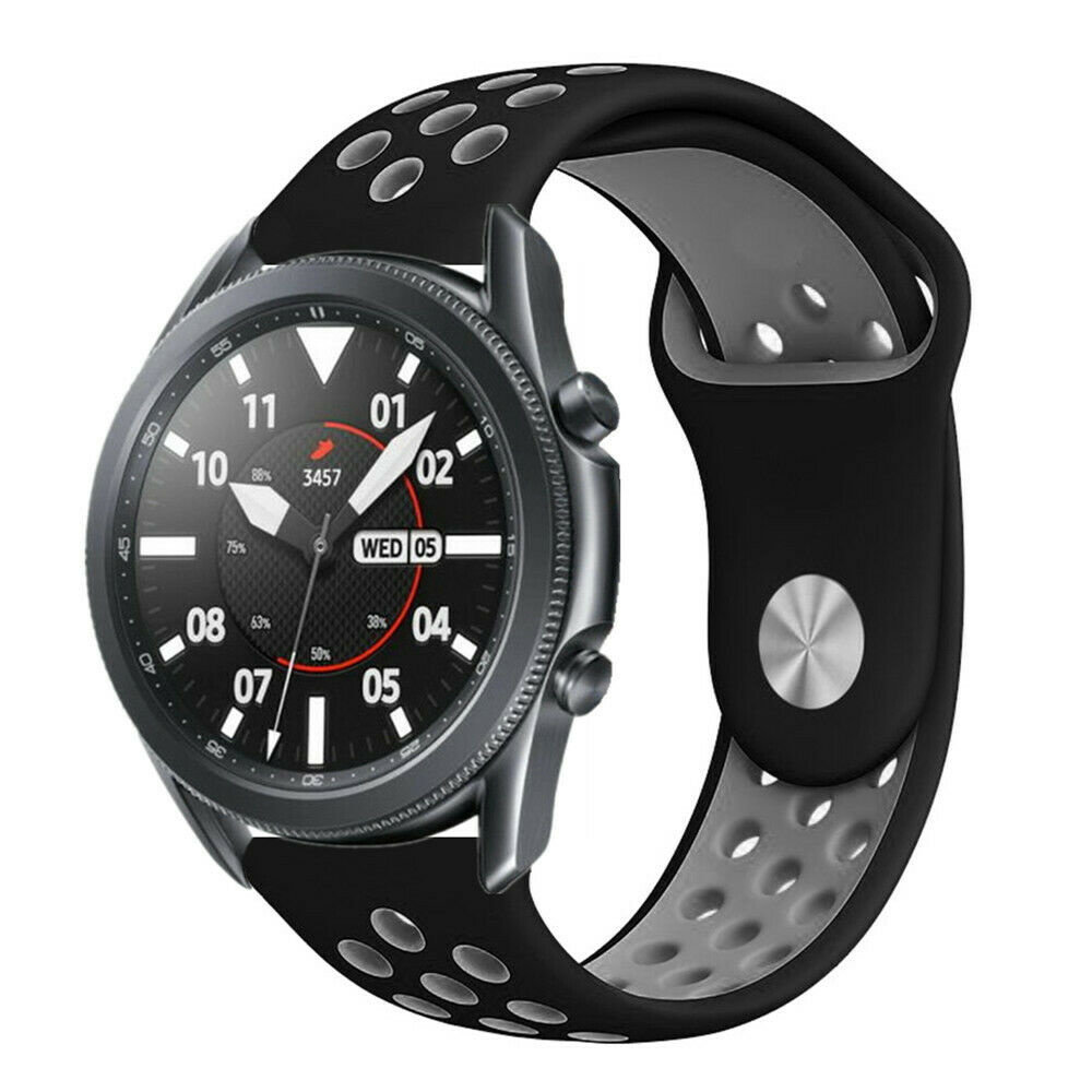 Strap-it Strap-it Bracelet sport Samsung Galaxy Watch 3 45mm (noir/gris) Strap-it Strap-it Bracelet sport Samsung Galaxy Watch 3 45mm (noir/gris)