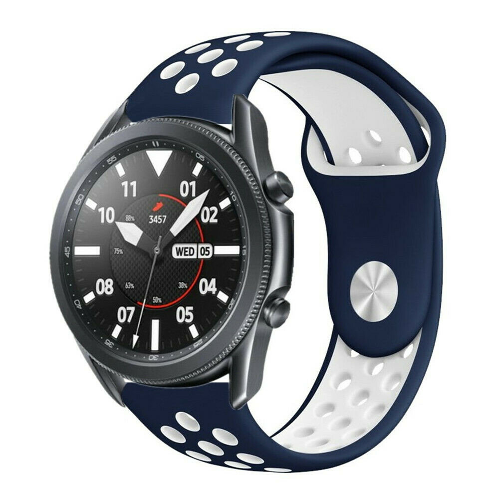 Strap-it Strap-it Bracelet sport Samsung Galaxy Watch 3 45mm (blanc/bleu)