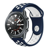 Strap-it Bracelet sport Samsung Galaxy Watch 3 45mm (blanc/bleu)