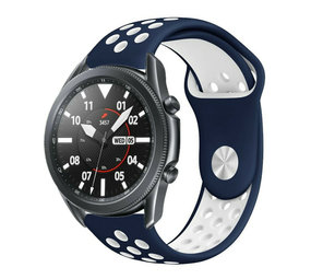 Strap-it Bracelet sport Samsung Galaxy Watch 3 45mm (blanc/bleu)