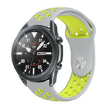 Strap-it Bracelet sport Samsung Galaxy Watch 3 45mm (gris/jaune)
