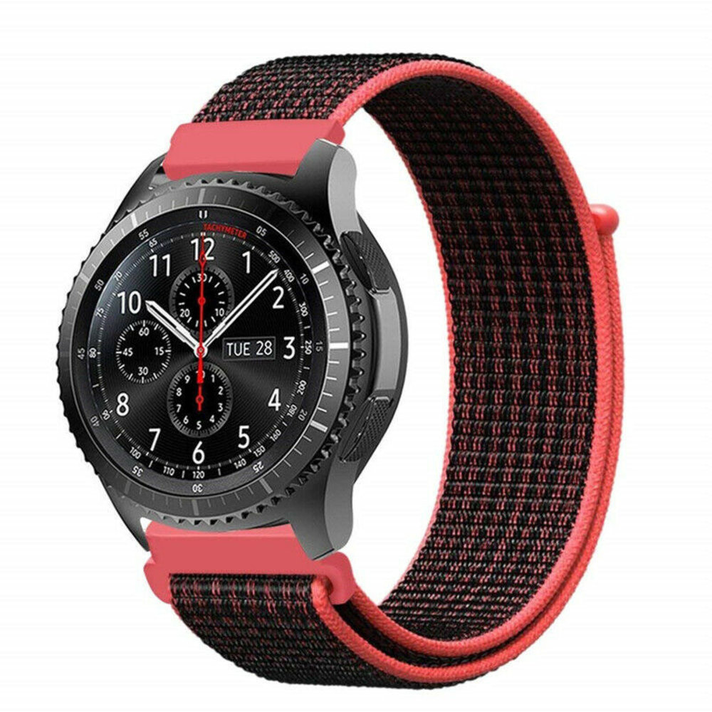 Strap-it Strap-it Bracelet nylon Samsung Galaxy Watch 46mm (noir/rouge) Strap-it Strap-it Bracelet nylon Samsung Galaxy Watch 46mm (noir/rouge)