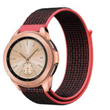 Strap-it Bracelet nylon Samsung Galaxy Watch 42mm (noir/rouge)