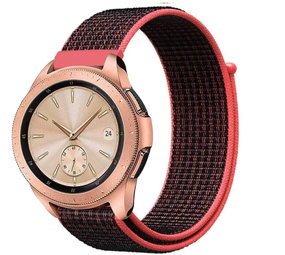Strap-it Bracelet nylon Samsung Galaxy Watch 42mm (noir/rouge)