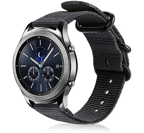 Strap-it Strap-it Bracelet nylon boucle Samsung Gear S3 (noir)