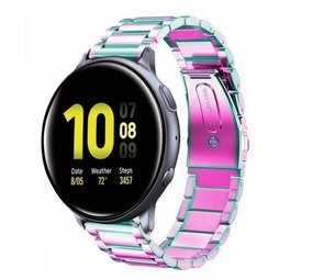 Strap-it Bracelet acier Samsung Galaxy Watch Active (arc-en-ciel)