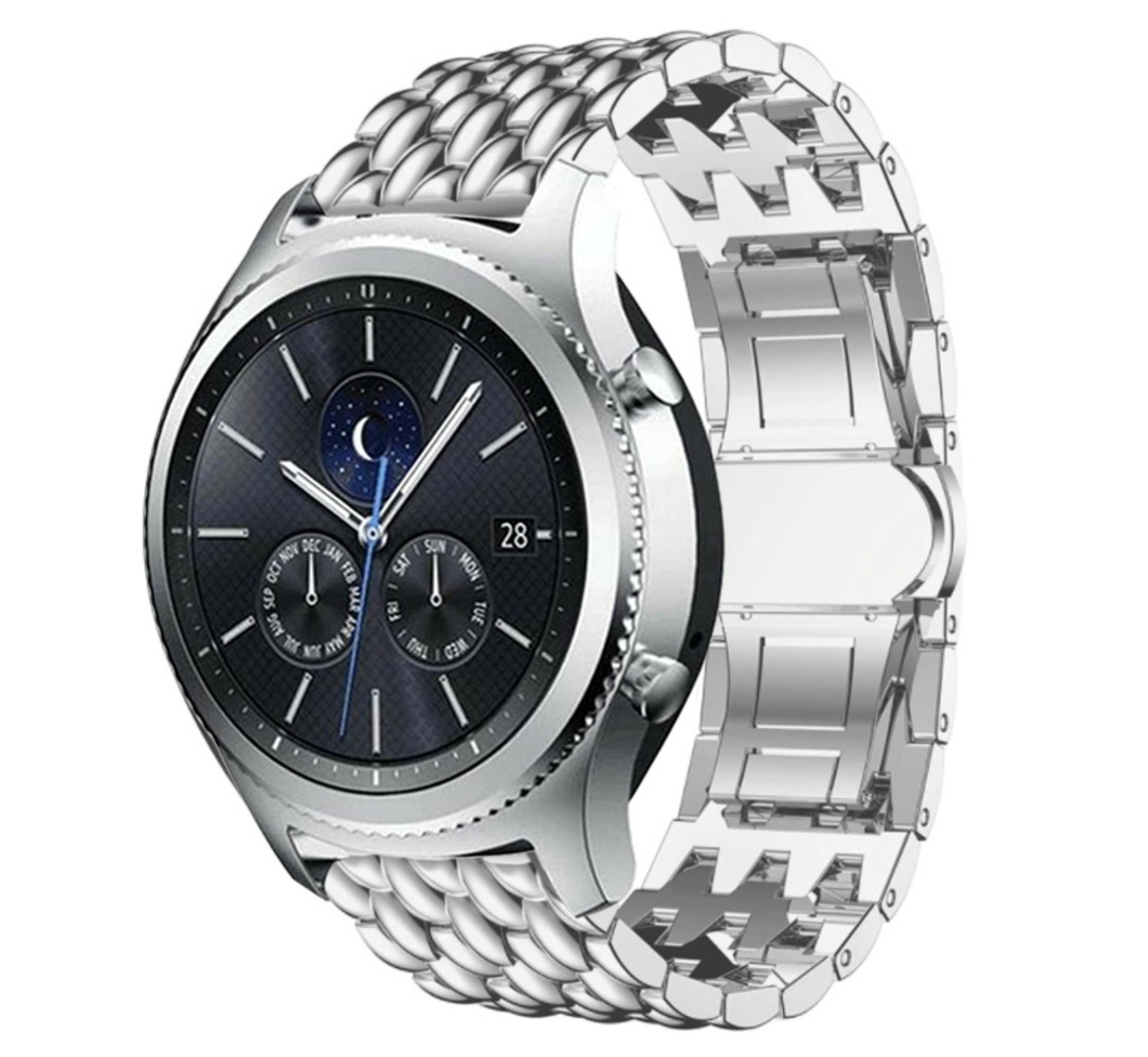 Strap-it Strap-it Bracelet acier dragon Samsung Gear S3 (argent) Strap-it Strap-it Bracelet acier dragon Samsung Gear S3 (argent)