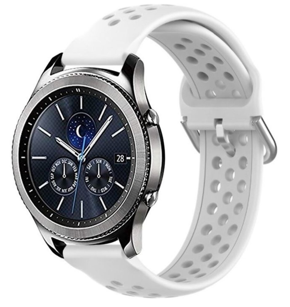 Strap-it Strap-it Bracelet silicone avec trous Samsung Gear S3 (blanc)
