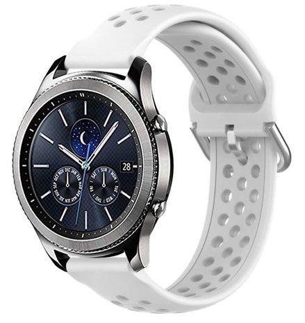 Strap-it Strap-it Bracelet silicone avec trous Samsung Gear S3 (blanc)
