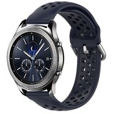 Strap-it Bracelet silicone avec trous Samsung Gear S3 (bleu foncé)