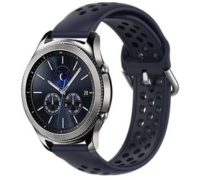 Strap-it Bracelet silicone avec trous Samsung Gear S3 (bleu foncé)