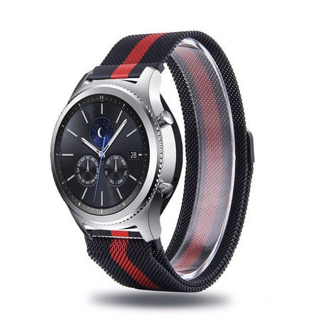 Strap-it Strap-it Bracelet Milanais Samsung Gear S3 (noir/rouge)