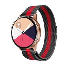 Strap-it Bracelet Milanais Samsung Galaxy Watch Active (noir/rouge)