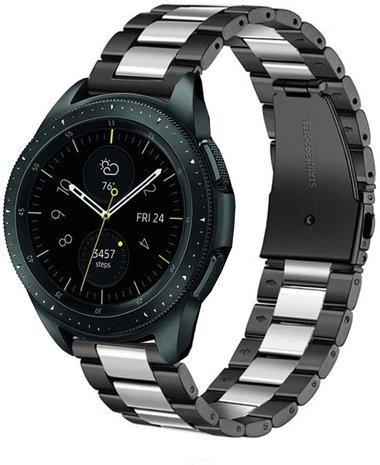 Strap-it Strap-it Bracelet acier Samsung Galaxy Watch 42mm (noir/argent)