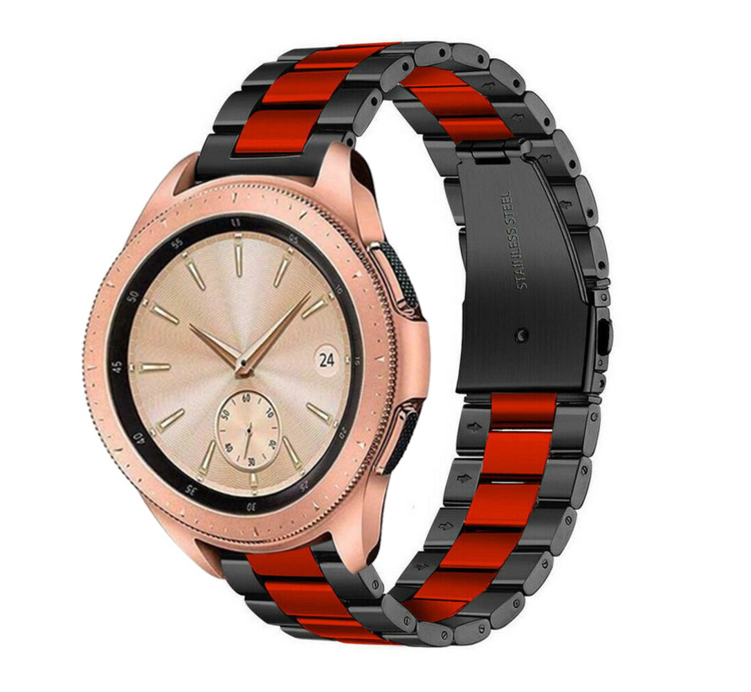 Strap-it Strap-it Bracelet acier Samsung Galaxy Watch 42mm (noir/rouge)