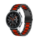 Strap-it Bracelet acier Samsung Galaxy Watch 46mm (noir/rouge)
