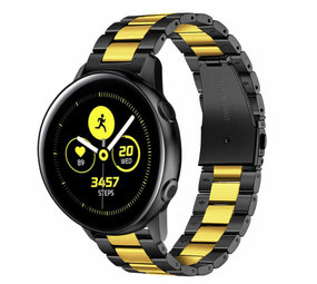 Strap-it Bracelet acier Samsung Galaxy Watch Active (noir/or)
