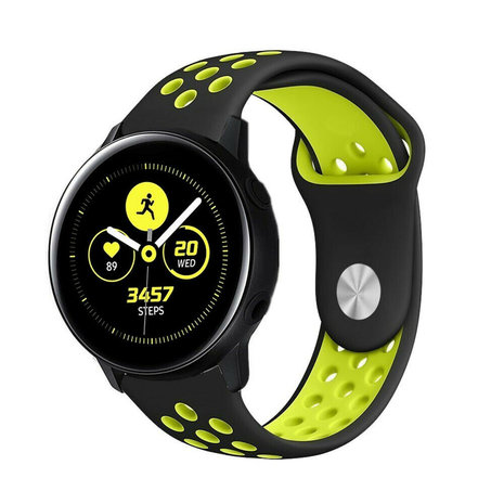 Strap-it Strap-it Bracelet sport Samsung Galaxy Watch Active (noir/jaune) Strap-it Strap-it Bracelet sport Samsung Galaxy Watch Active (noir/jaune)