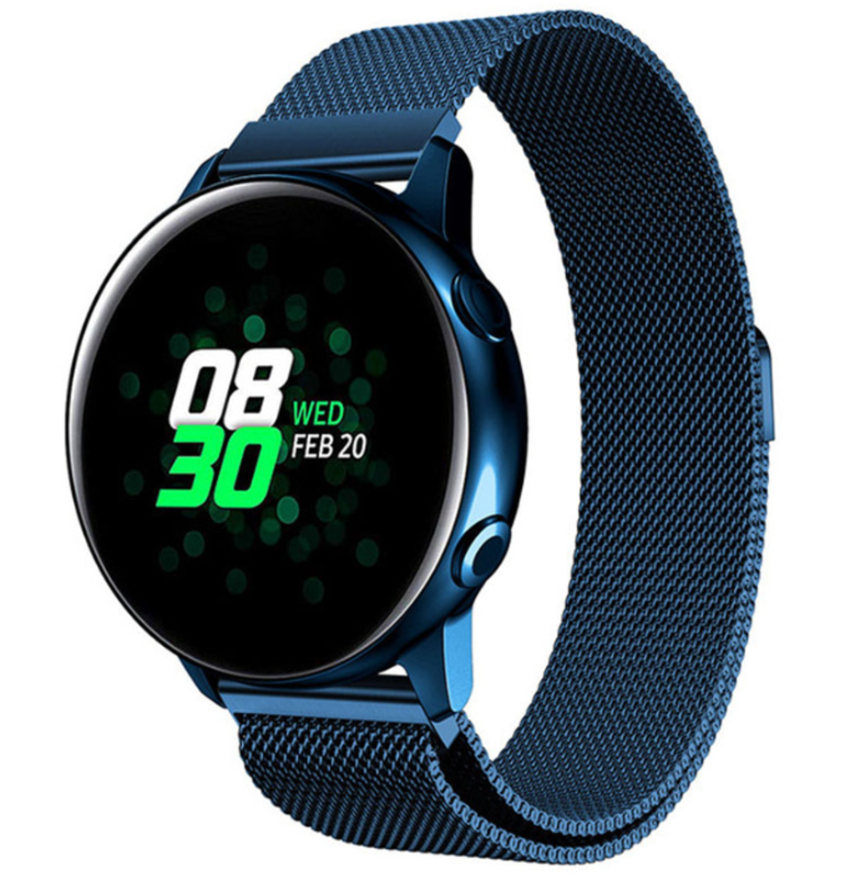 Strap-it Strap-it Bracelet Milanais Samsung Galaxy Watch Active (bleu)