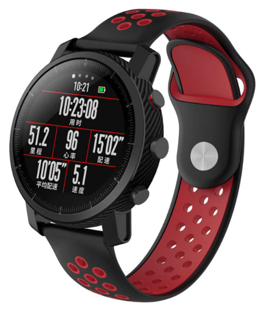 Strap-it  Strap-it Bracelet sport Xiaomi Amazfit Pace (noir/rouge)
