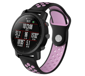 Strap-it Bracelet sport Xiaomi Amazfit Pace (noir/rose)