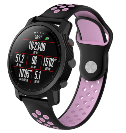 Strap-it Strap-it Bracelet sport Xiaomi Amazfit Pace (noir/rose)