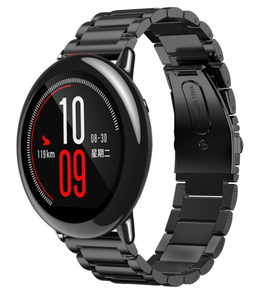 Strap-it Strap-it Bracelet acier Xiaomi Amazfit Pace (noir) Strap-it Strap-it Bracelet acier Xiaomi Amazfit Pace (noir)
