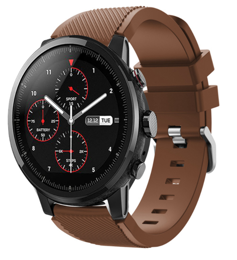 Strap-it Strap-it Bracelet silicone Xiaomi Amazfit Stratos (marron café)