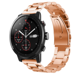 Strap-it Bracelet acier Xiaomi Amazfit Stratos (or rose)