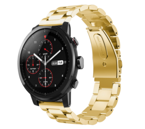 Strap-it Bracelet acier Xiaomi Amazfit Stratos (or)